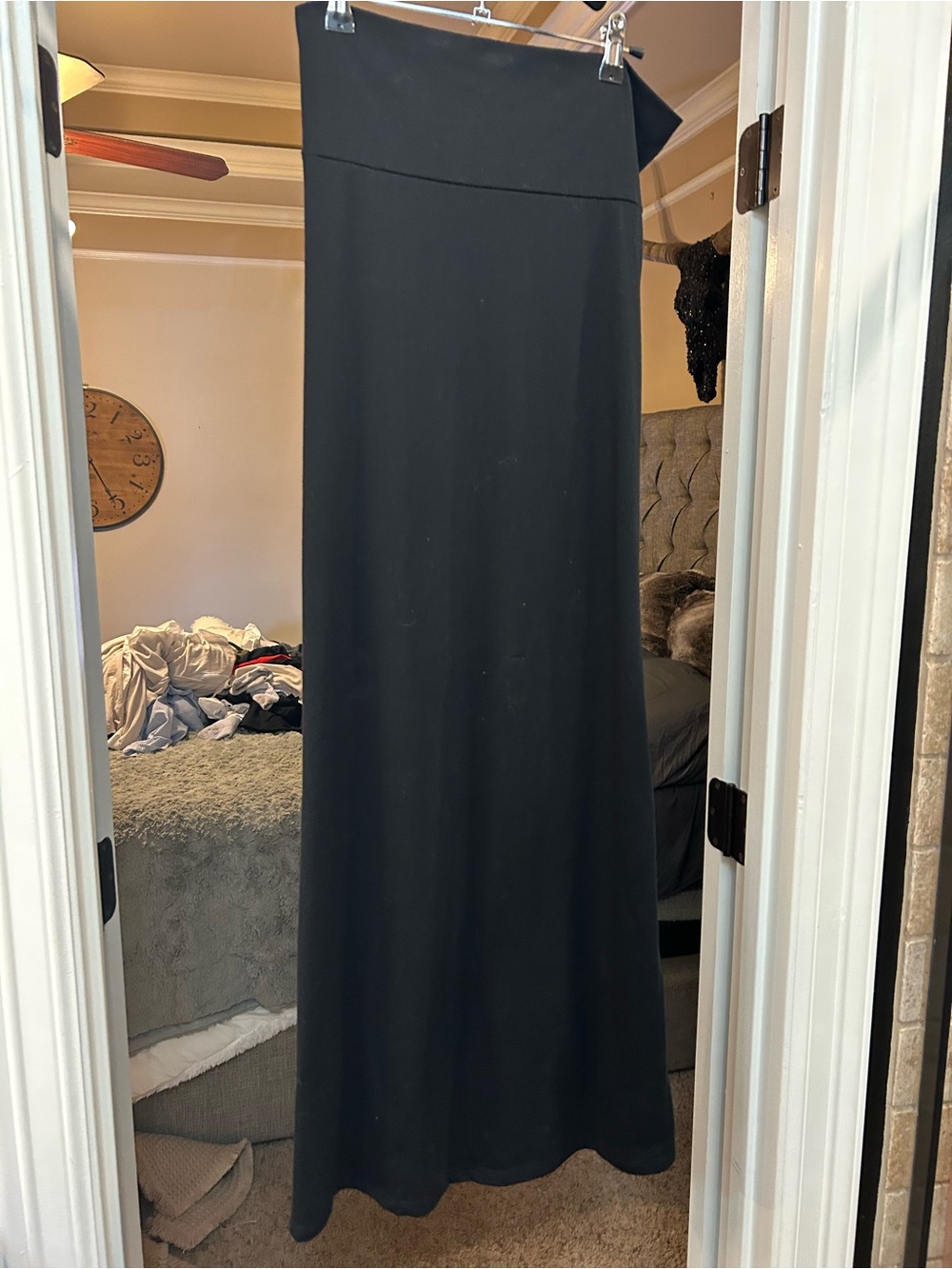 Active USA Black Maxi Skirt with High Waistband